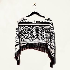 Beaded, Fringed Elegant Shawl Top